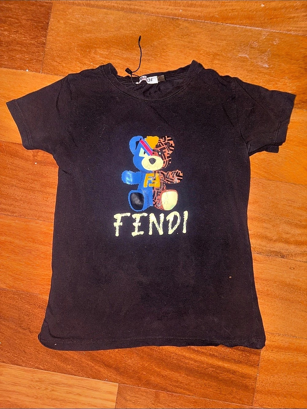 Fake Kids Teddy Bear Graphic T-Shirt in Black